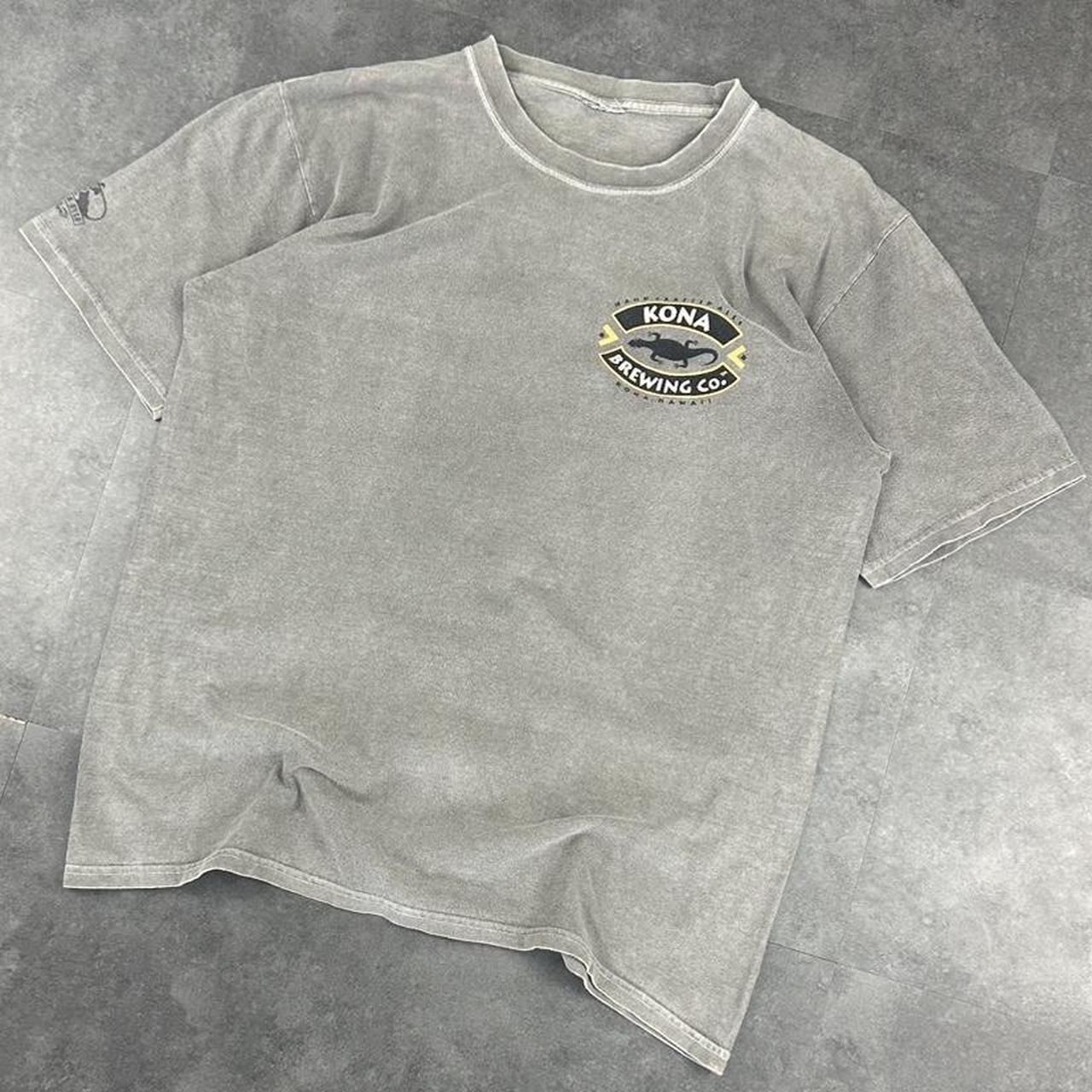 Kona Brewing Co 2000s Surf Print graphic logo lizard T shirt