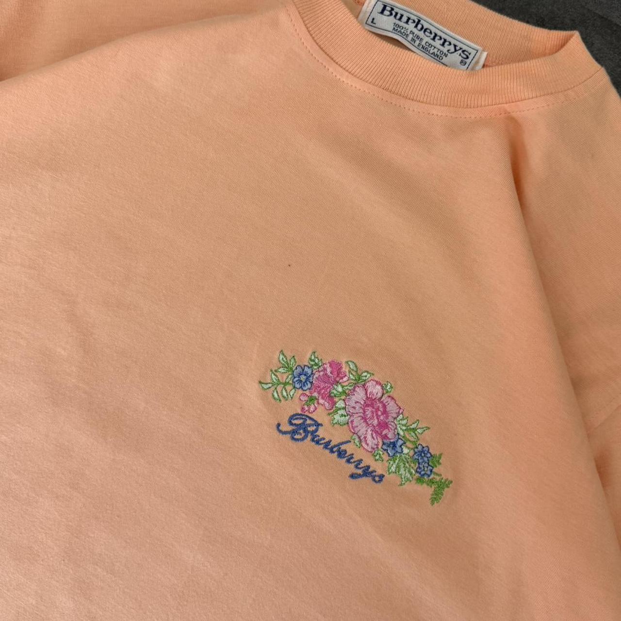 Burberrys 90’s floral embroidered T shirt