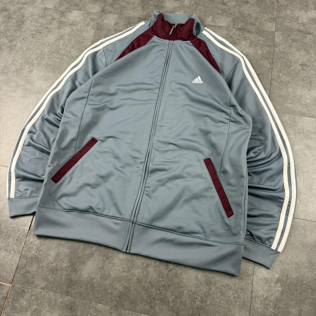 Vintage Adidas 2008 spellout embroidered logo sportswear three stripe track jacket