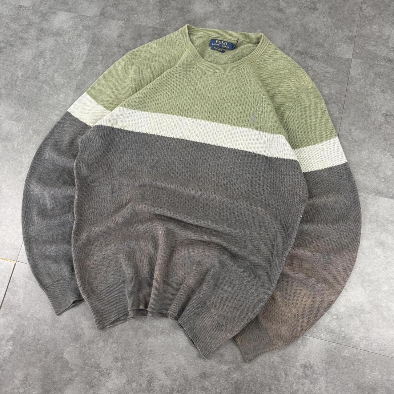 Polo Ralph Lauren 90s Sun bleached two tone Style knit Sweatshirt