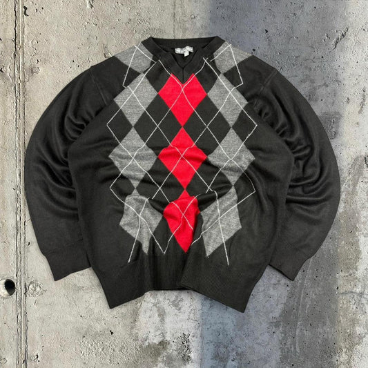 Fs Classics 90s golf style abstract knit jumper