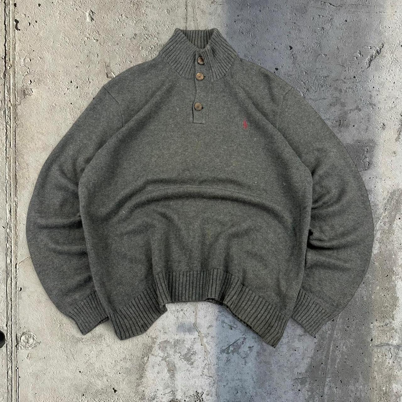 Polo Ralph Lauren 90s chunky knit 1/4 button jumper