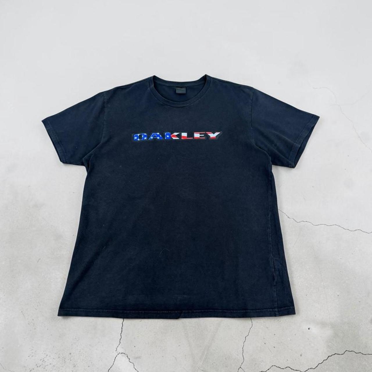 Oakley USA Flag Oval Surfwear navy blue Y2K T-Shirt