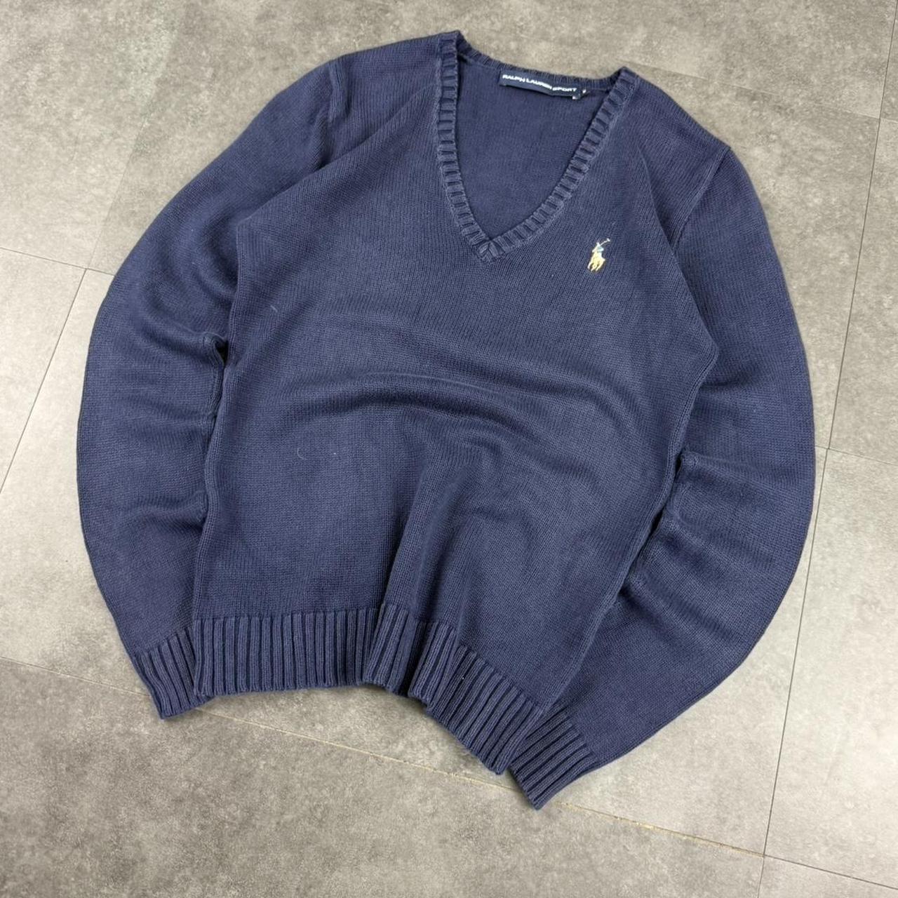 Polo Ralph Lauren sport 90s heavyweight chunky knit pullover v neck Jumper
