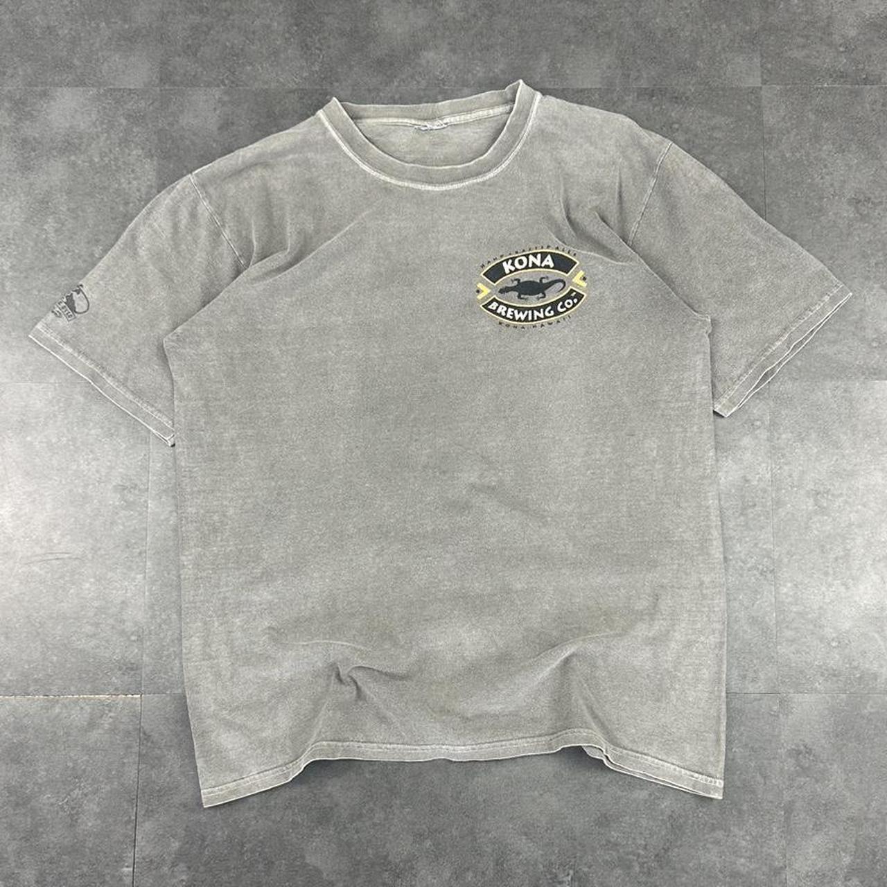 Kona Brewing Co 2000s Surf Print graphic logo lizard T shirt