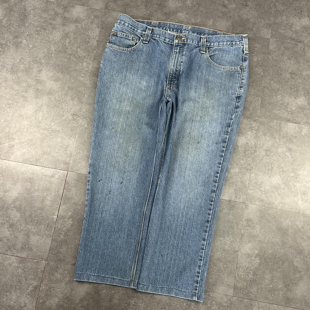 Carhartt 2000s dungaree workwear comfort fit denim cargo trousers