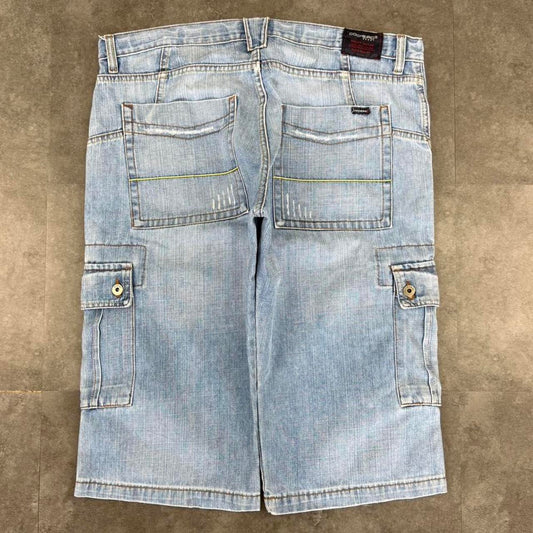 Cocheiro 2000s Vintage Baggy HipHop Y2k embroidered cargo Jorts