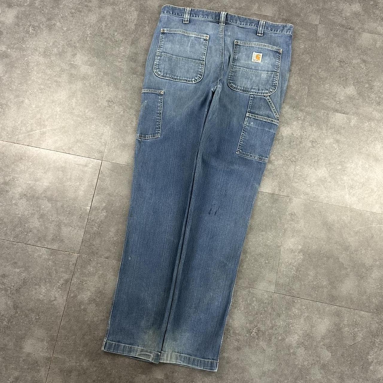 Carhartt 2000s dungaree workwear comfort fit denim cargo trousers