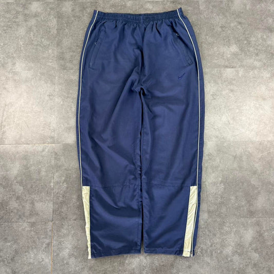 Nike blue grey 2000s baggy vintage sportswear adjustable track pants