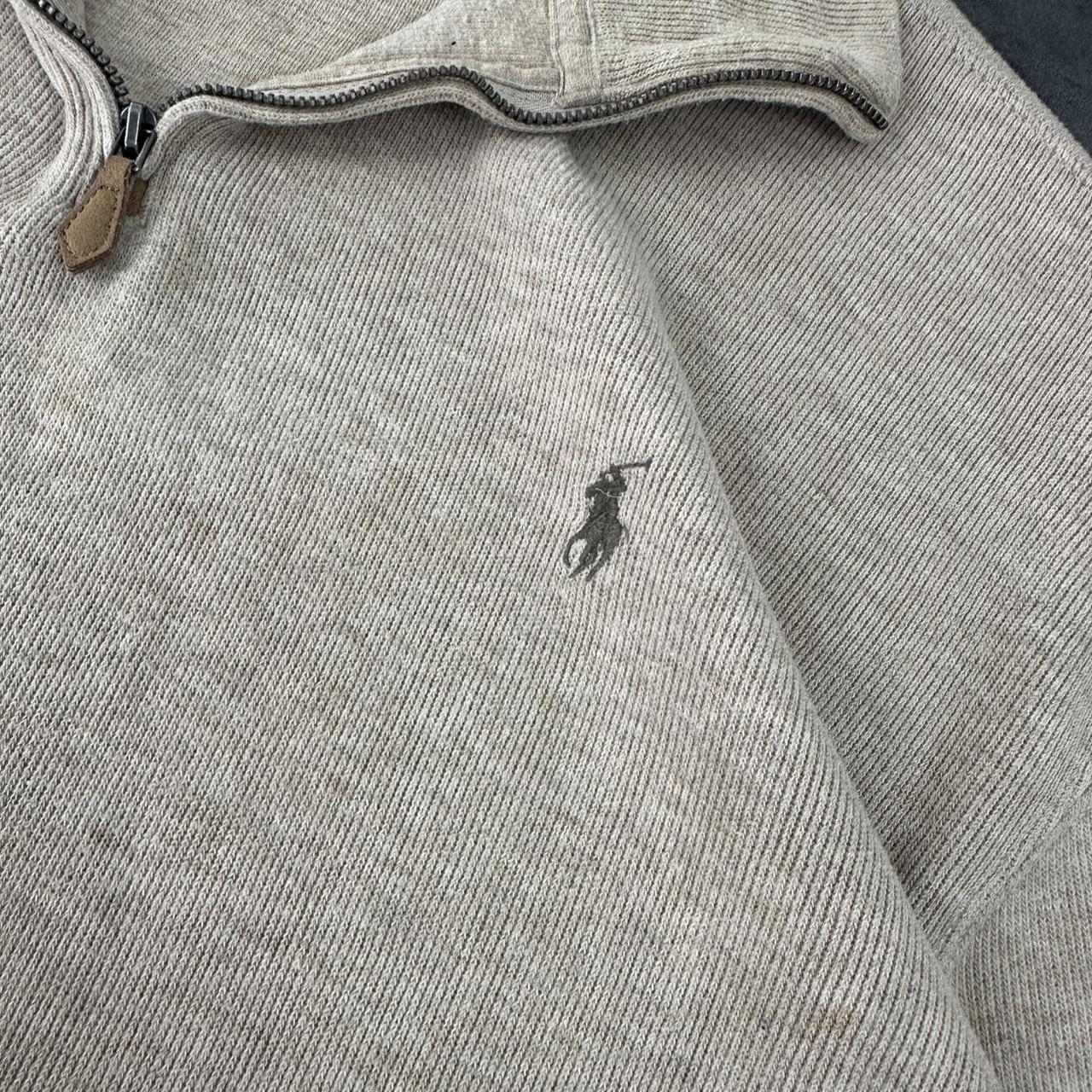 Polo Golf Ralph Lauren 90s chunky knit cream pullover rip knit quarter 1/4 zip jumper
