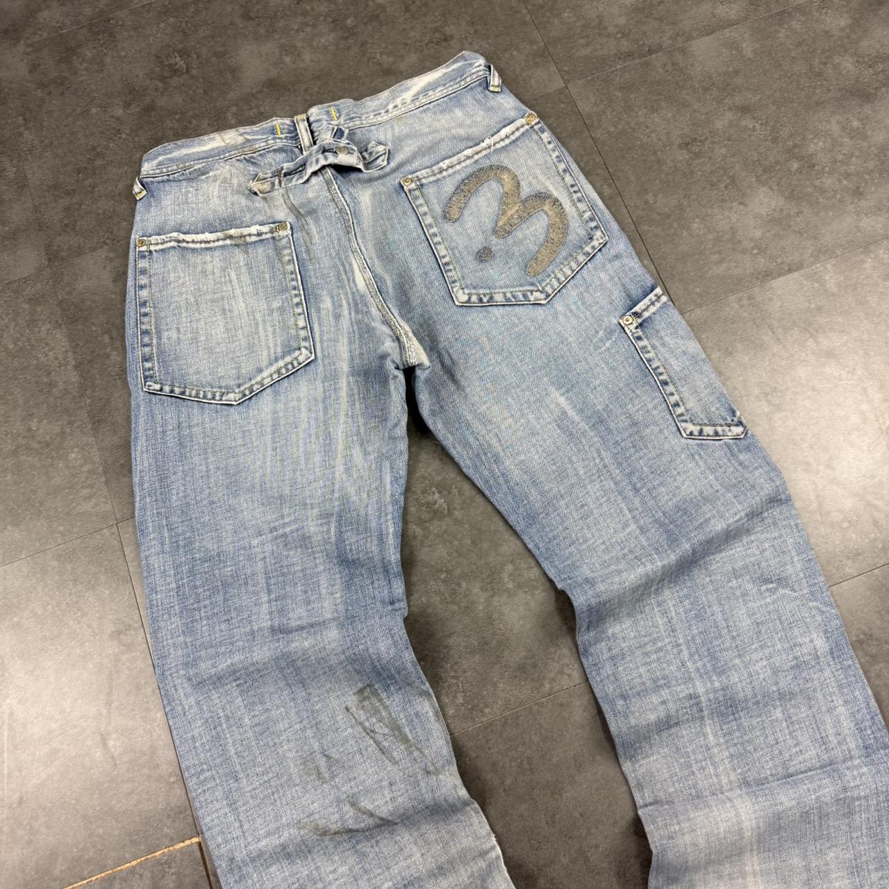 Y2K 2000s HipHop grunge Japanese distressed embroidery jeans
