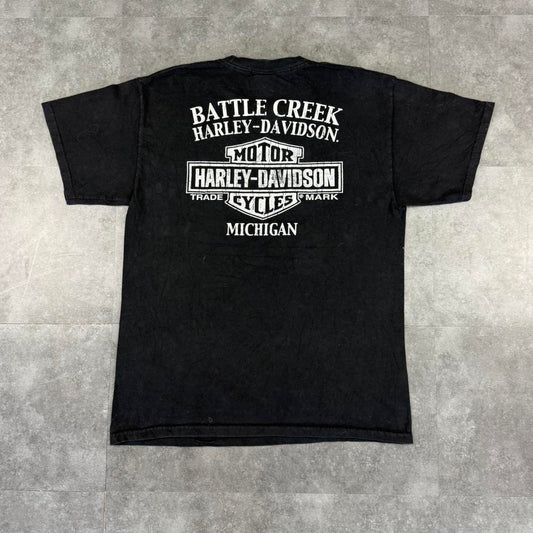 Harley Davidson 2000s Spellout heavyweight T shirt