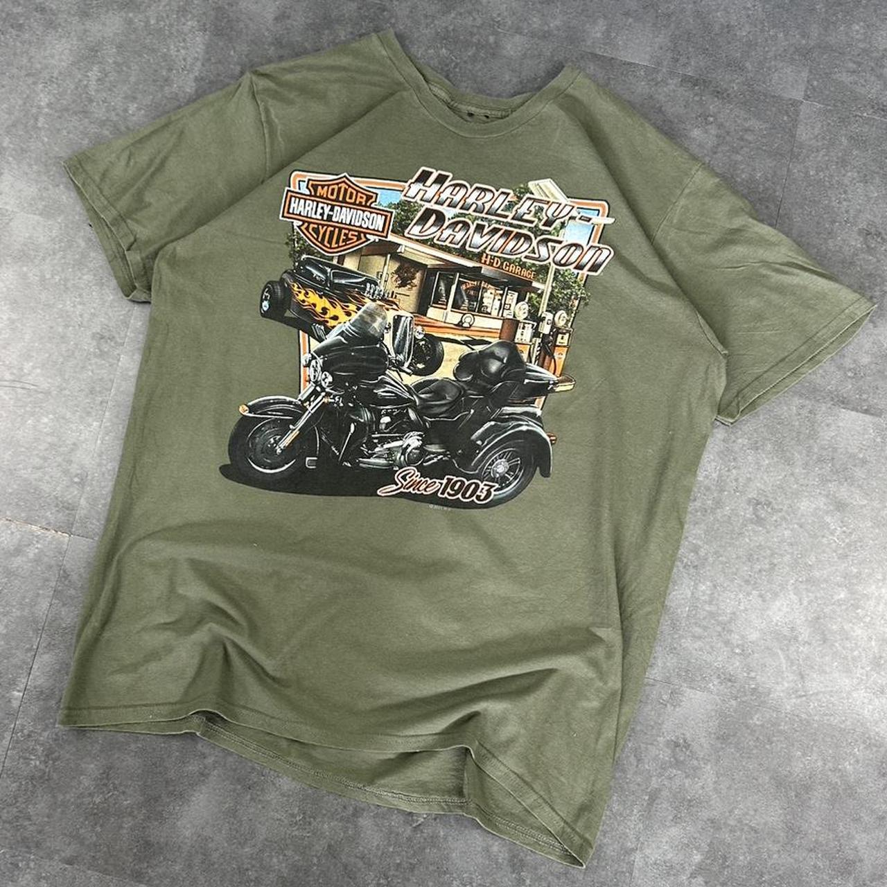 Harley Davidson 2000s biker motorcycle logo Spellout graphic T shirt