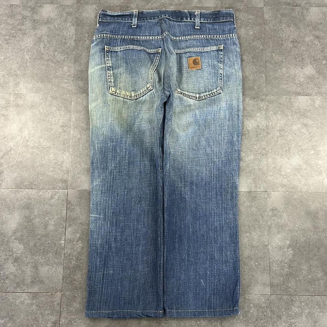 Carhartt 2000s dungaree workwear comfort fit denim cargo trousers