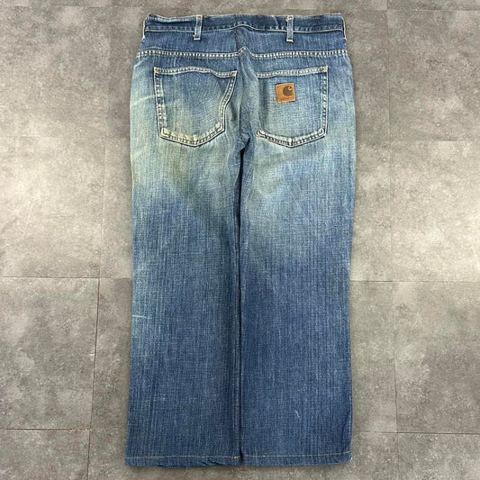 Carhartt 2000s dungaree workwear comfort fit denim cargo trousers