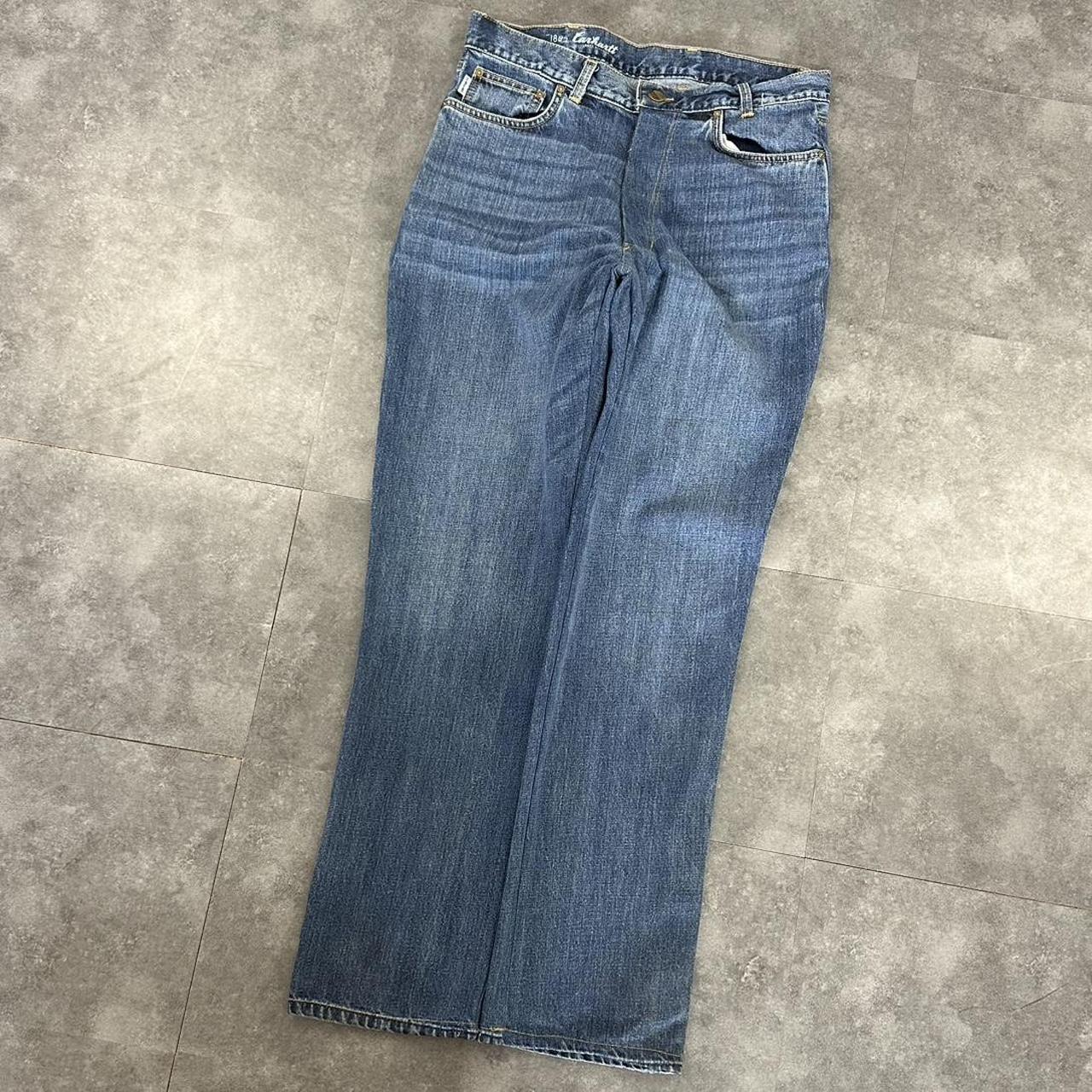 Carhartt 2000s dungaree workwear comfort fit denim cargo trousers