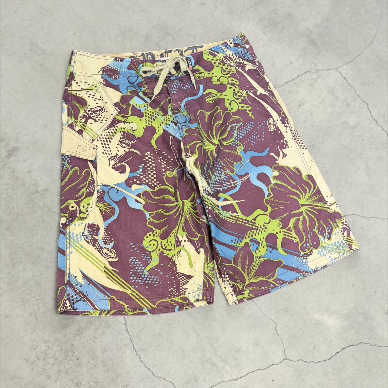 Split Vintage Y2K Surfwear beach board shorts swim shorts