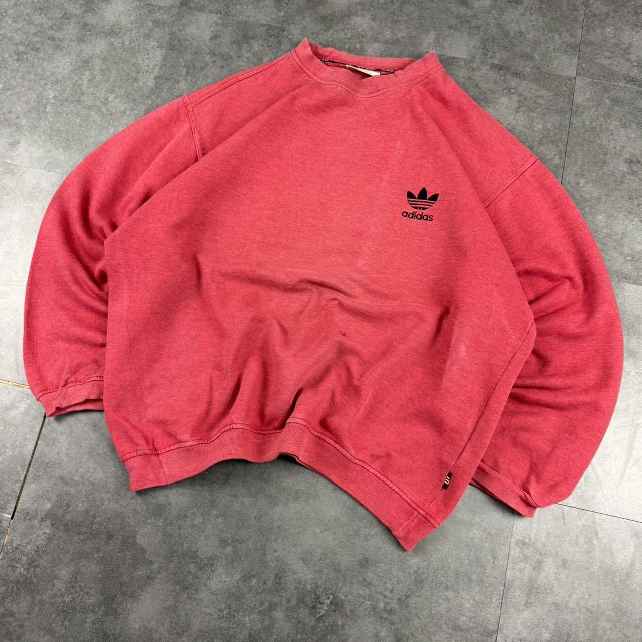 Vintage Adidas 90s embroidered pullover sportswear red sweatshirt