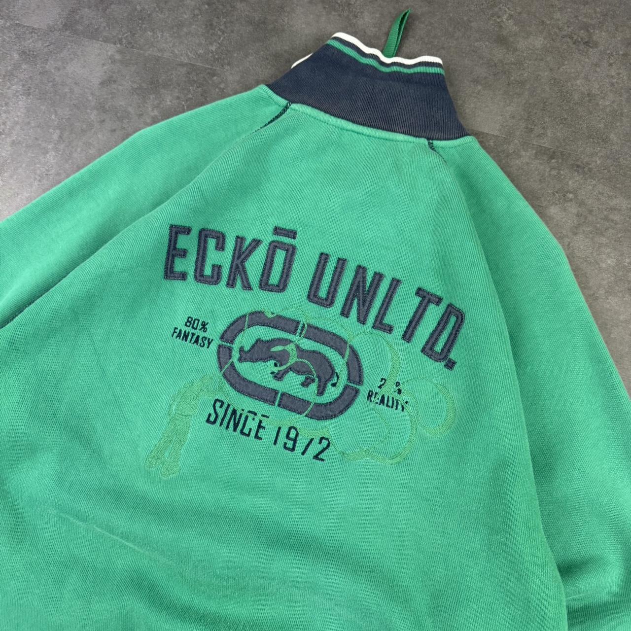 Vintage Ecko Unltd 90s streetwear hiphop big embroidered zip sweatshirt