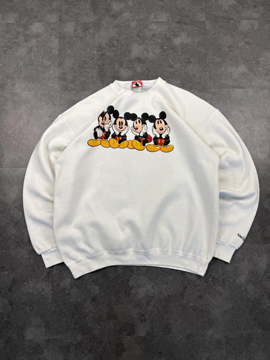 Vintage Disney Mickey Inc Mickey Jumper Sweatshirt Made In Usa Size XL White