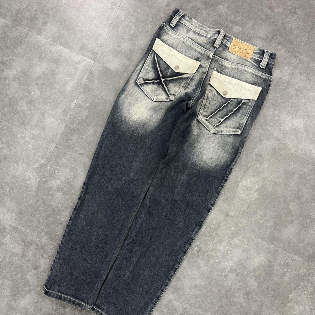 Japanese style hiphop 2000s embroidered jeans