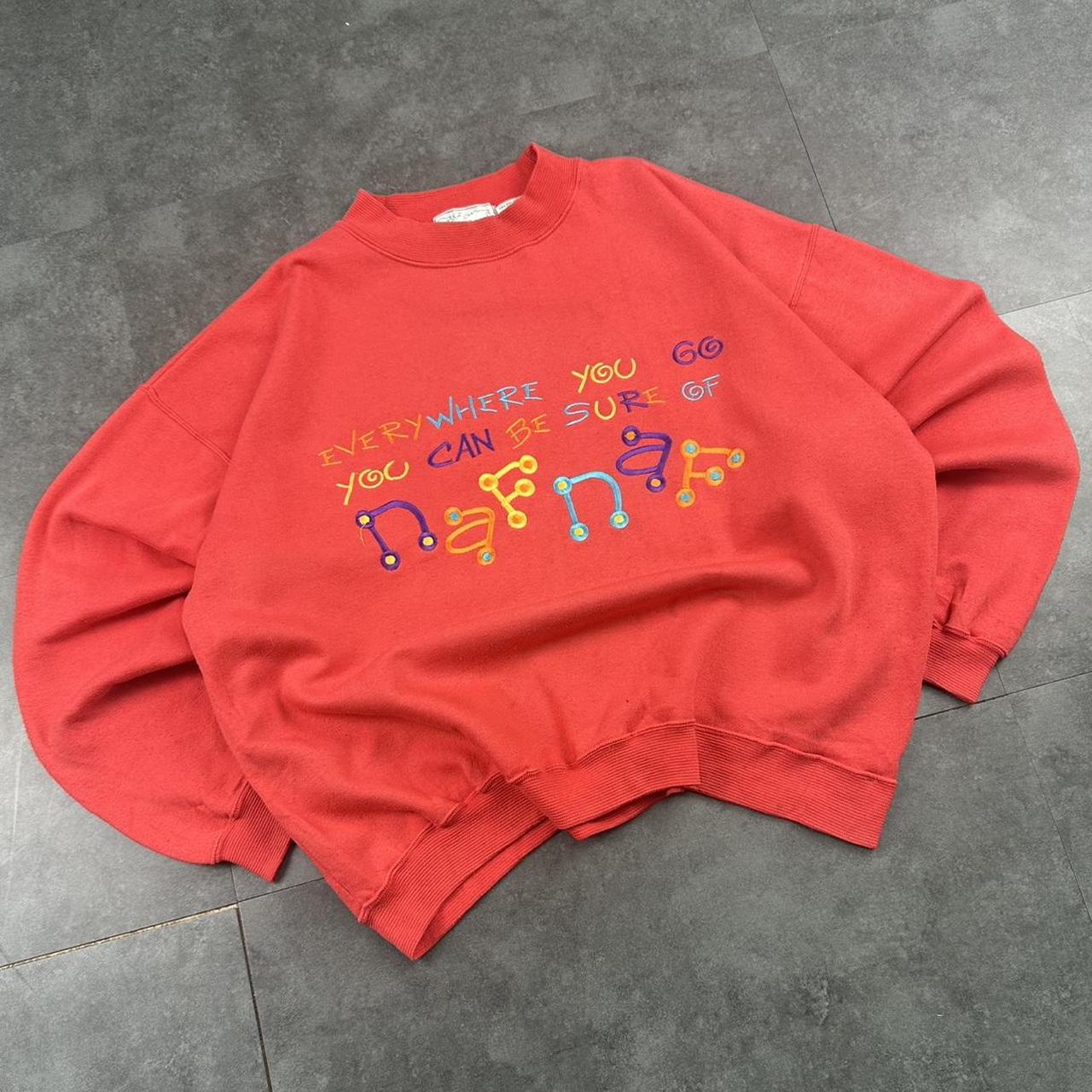 Naf Naf 2000s vintage big Logo classic embroidered sweatshirt