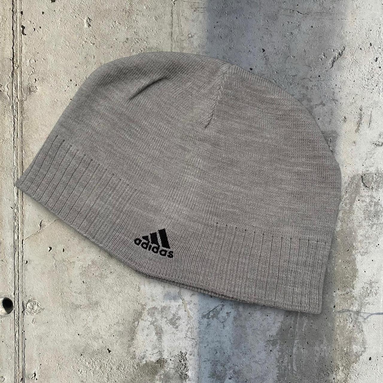 Adidas 2000s vintage sportswear winter embroidered logo beanie hat