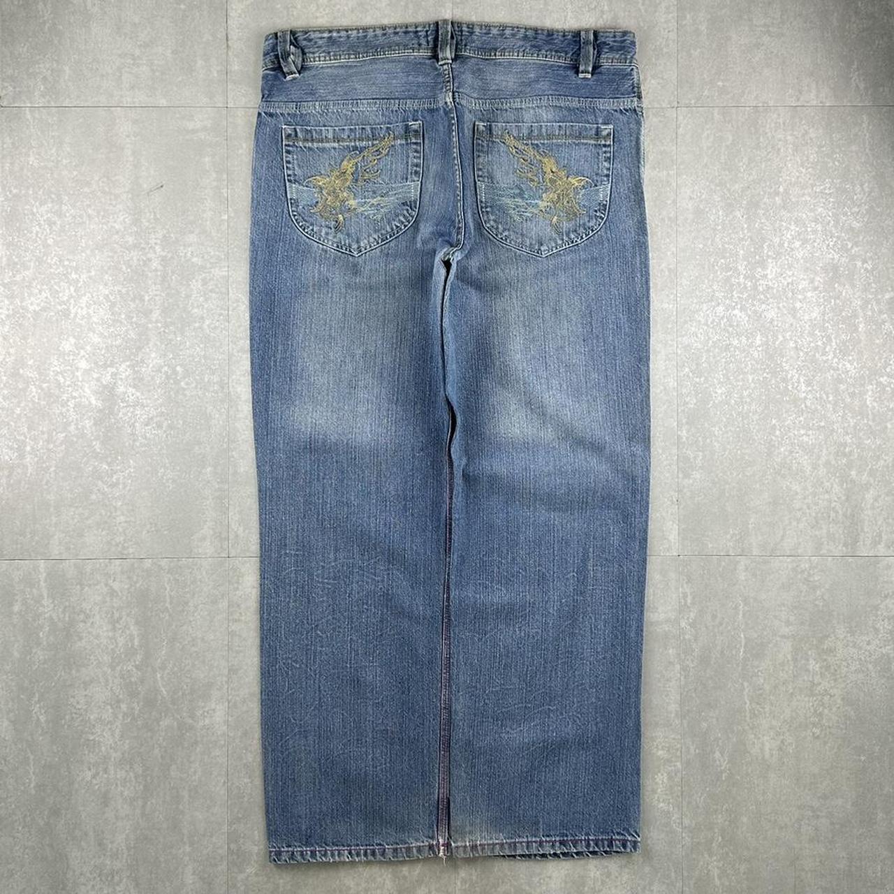 Reject hiphop jeans 2000s embroidered carpenter jeans