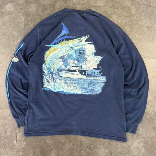 Guy Harvey 2000s surf Y2K logo print graphic T shirt
