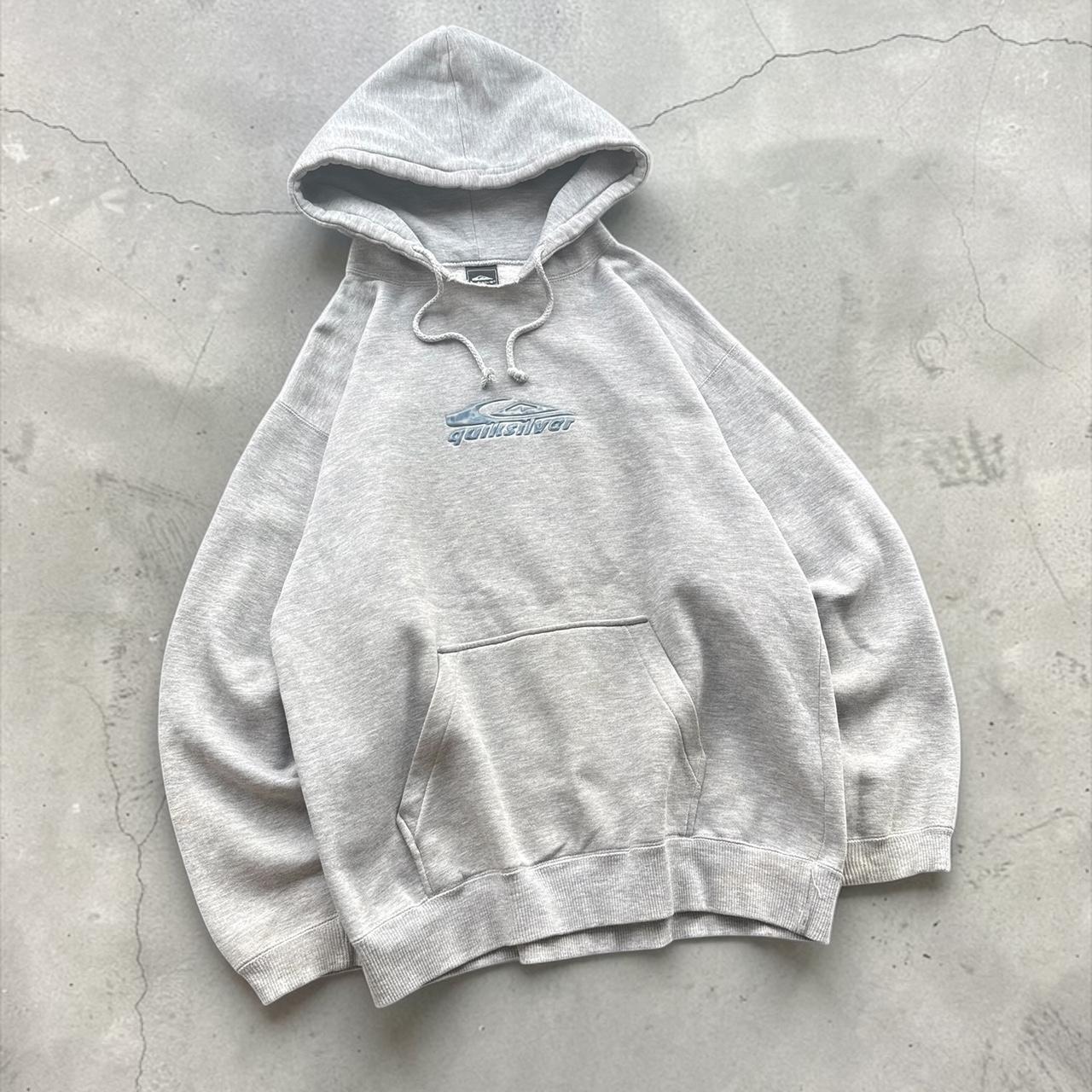 Quiksilver Vintage split neck Y2K Surfwear 2000s spellout hoodie