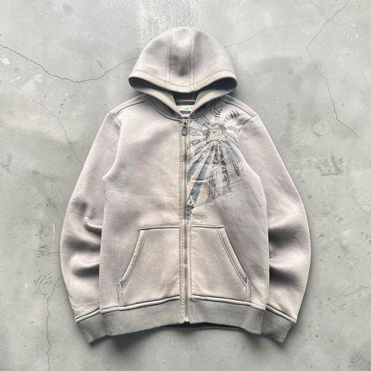 Billabong thermal lined Vintage Y2K Surfwear 2000s spellout zip hoodie