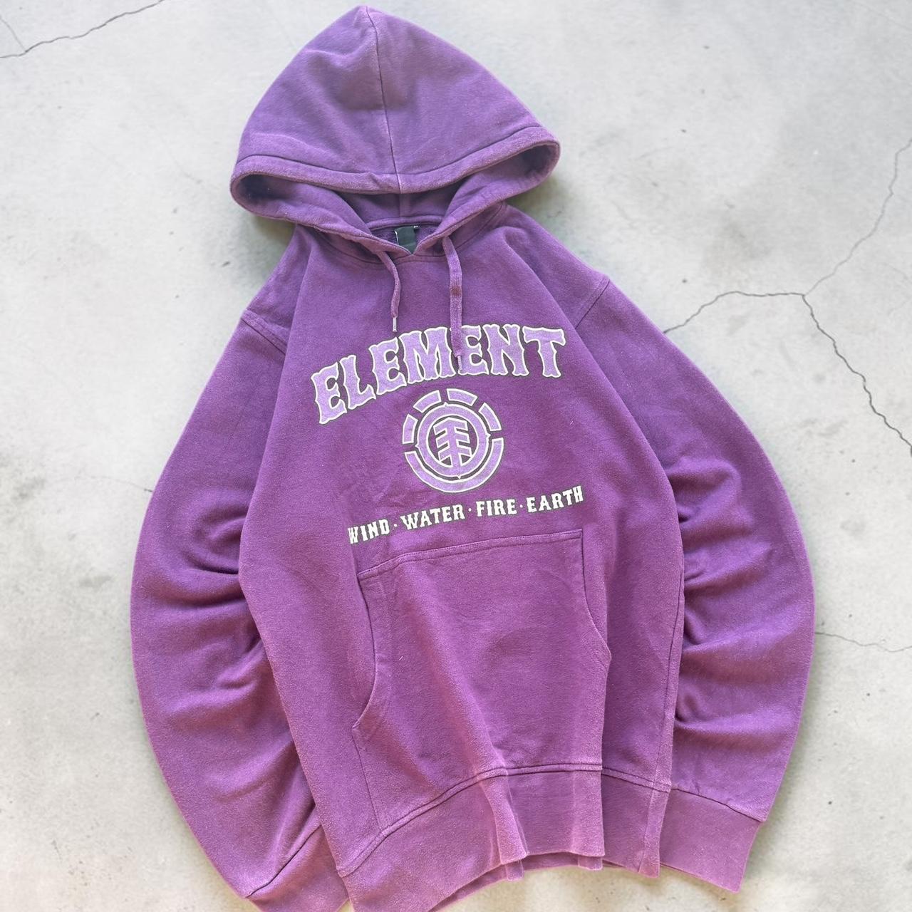Element Vintage Y2K skater 2000s grunge spellout purple hoodie