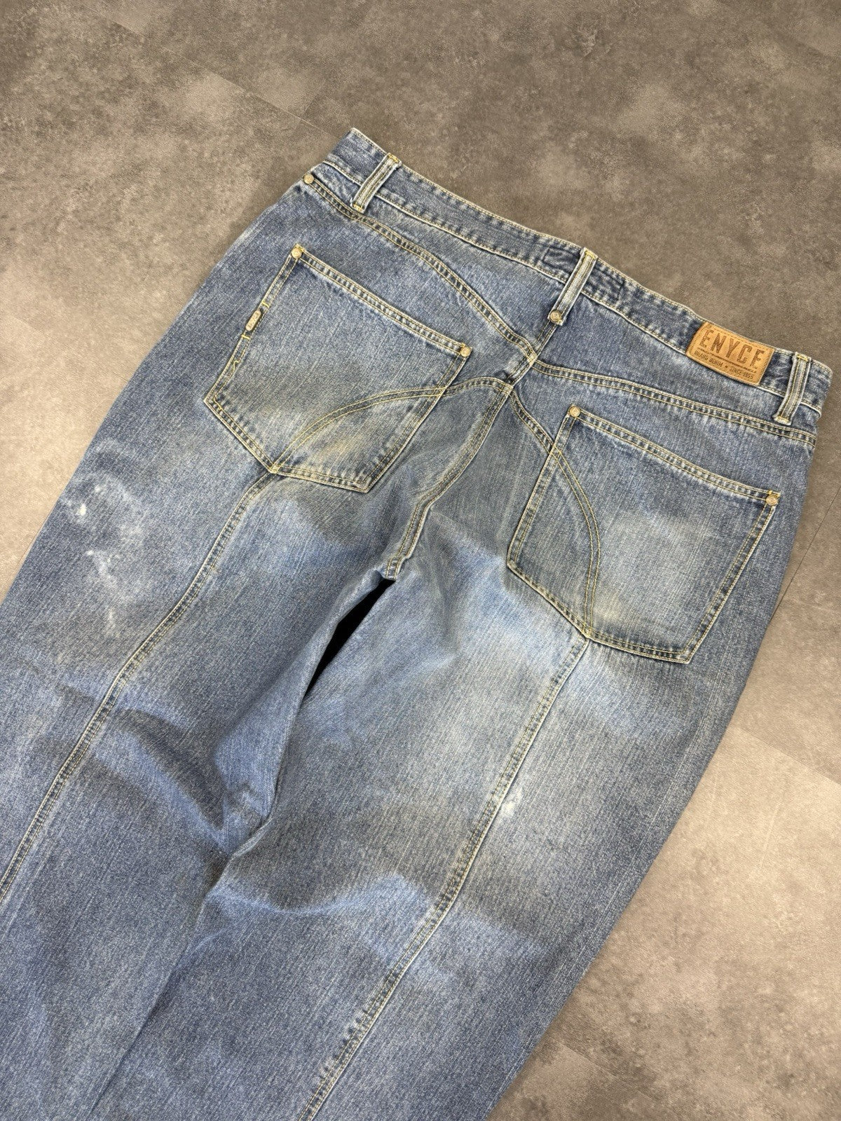 Eynce 2000s Hip Hop Grunge Baggy Jeans 90s Y2K Vintage Skate Jeans 40W 32L
