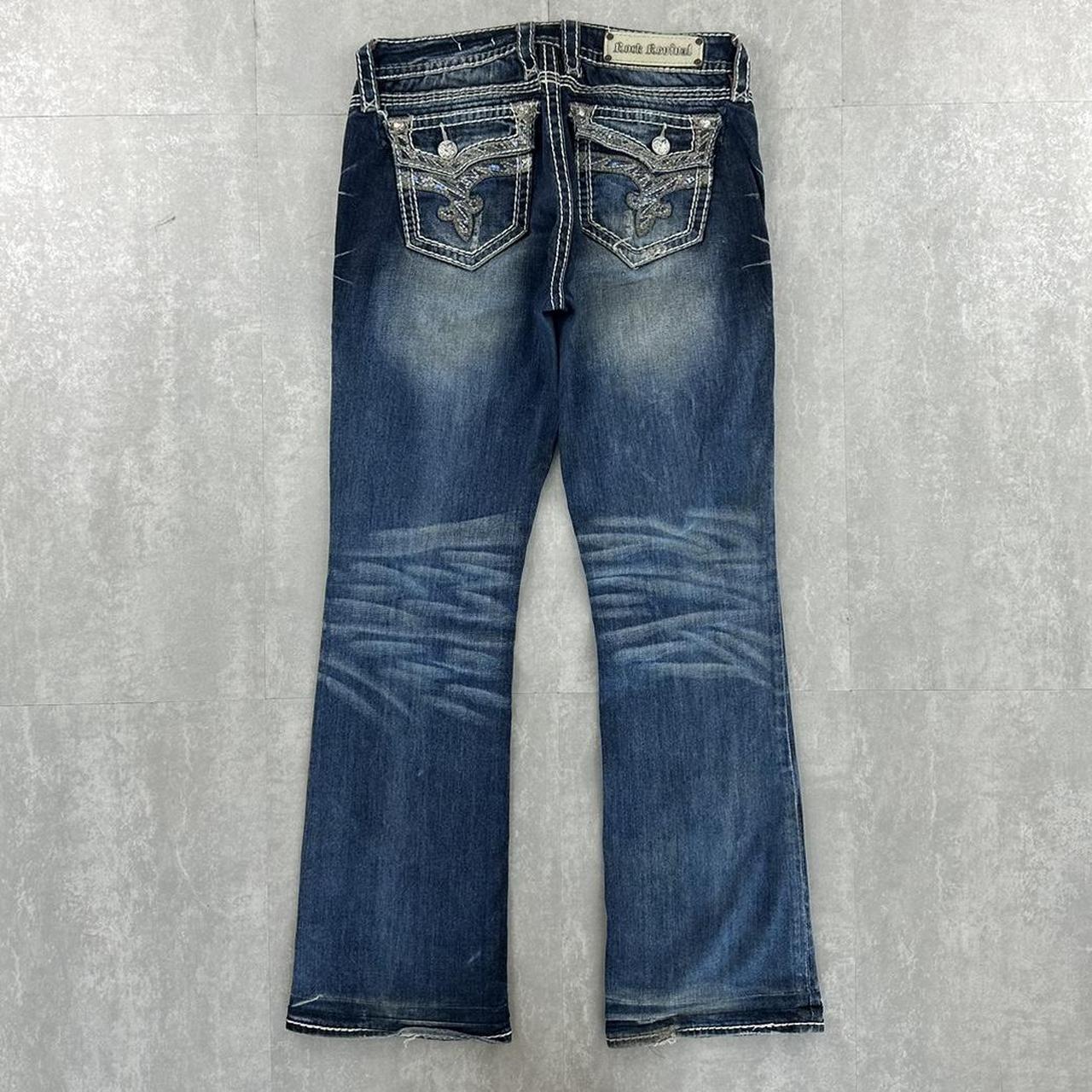 Rock revival 2000s flare fit y2k denim jeans