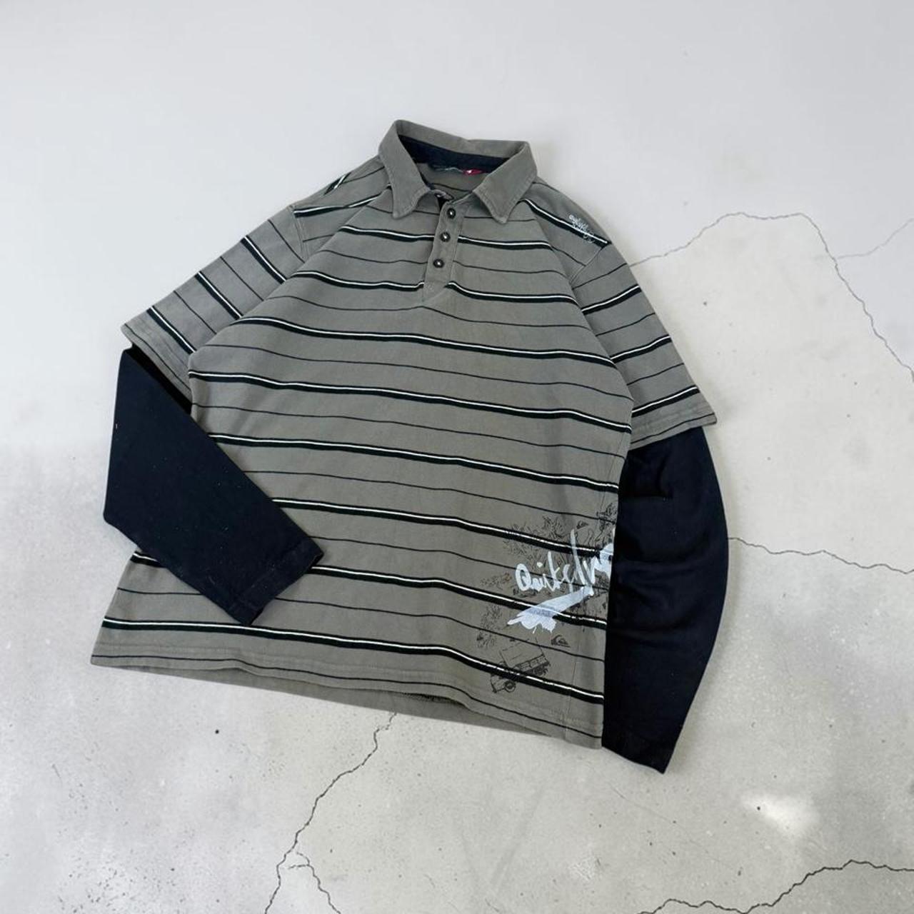Quiksilver Surfwear long sleeve Y2K polo shirt