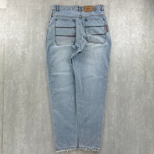 Japanese style denim 2000s spellout carpenter fit skate jeans