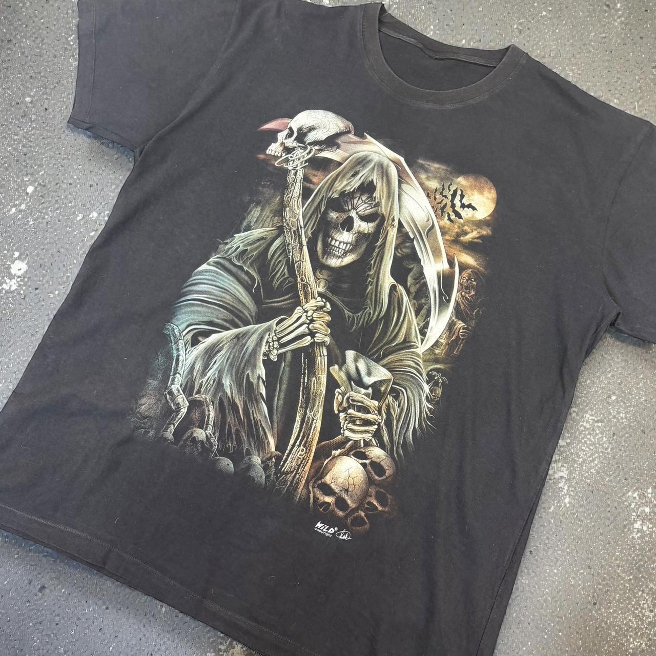 Skeleton skull Vintage Y2K hip hop grunge T Shirt