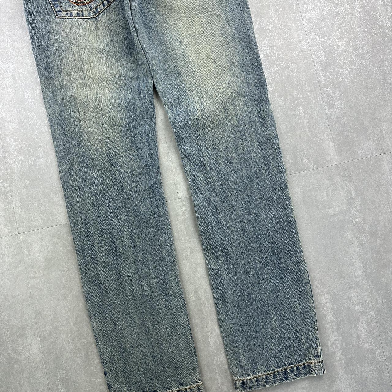 Japanese style 2000s big embroidered jeans