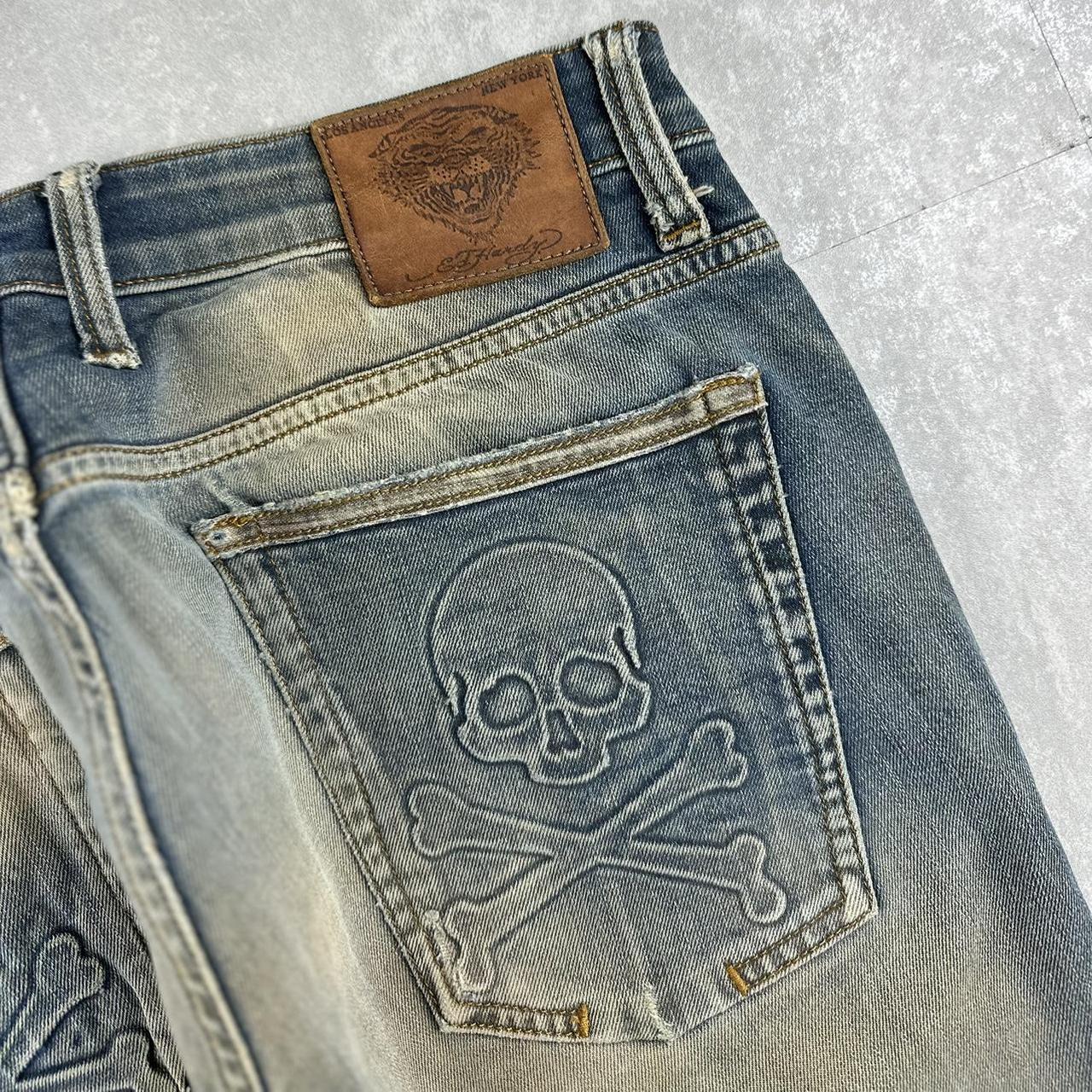 Ed hardy skull denim 2000s skate jeans