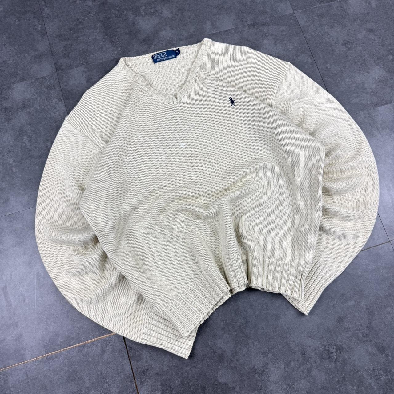 Polo Ralph Lauren 90s chunky knit heavyweight cream jumper