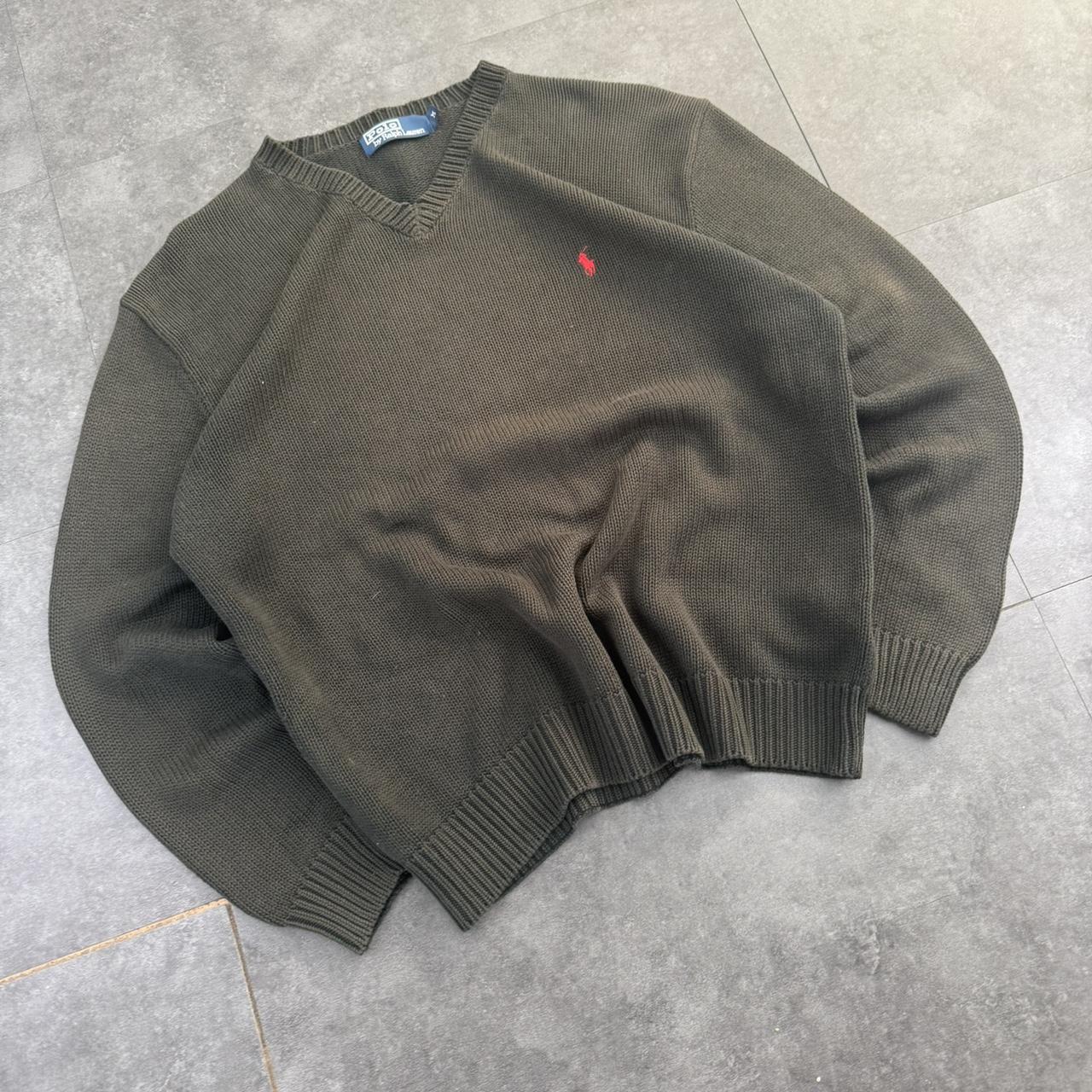 Polo Ralph Lauren 90s chunky knit heavyweight v neck jumper