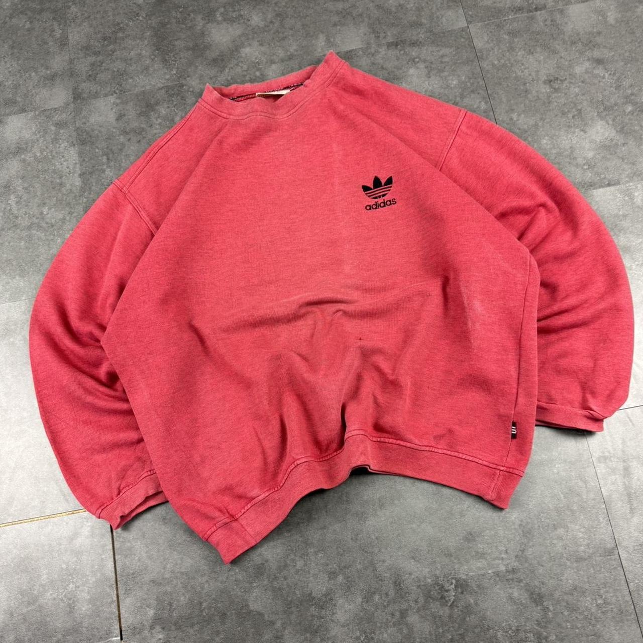 Vintage Adidas 90s embroidered pullover sportswear red sweatshirt
