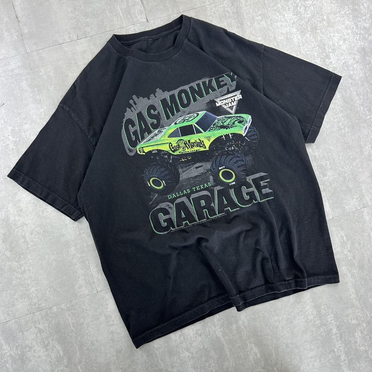 Gas Monkey monster truck 2000s spell out t shirt