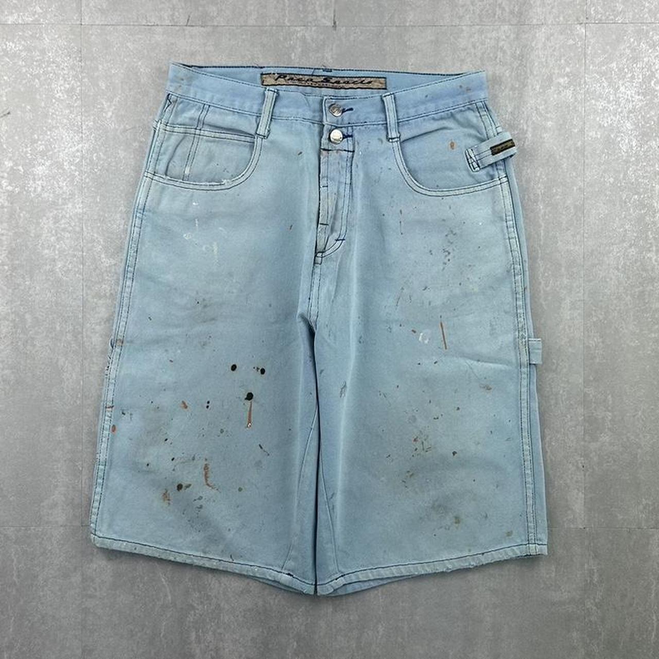 Paco Paint Splattered 2000s spellout carpenter style jorts