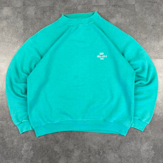 Vintage 2000s Lee Rider Turquoise Embroidered spellout Sweatshirt