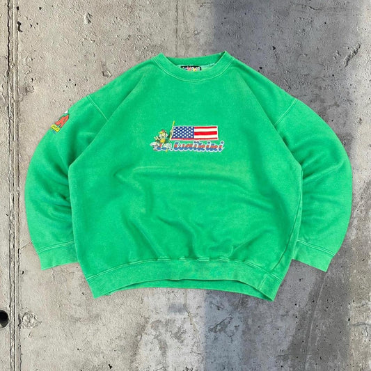 Waikiki Surfwear Vintage 2000s streetwear hiphop big printed logo on back surf sweatshirt