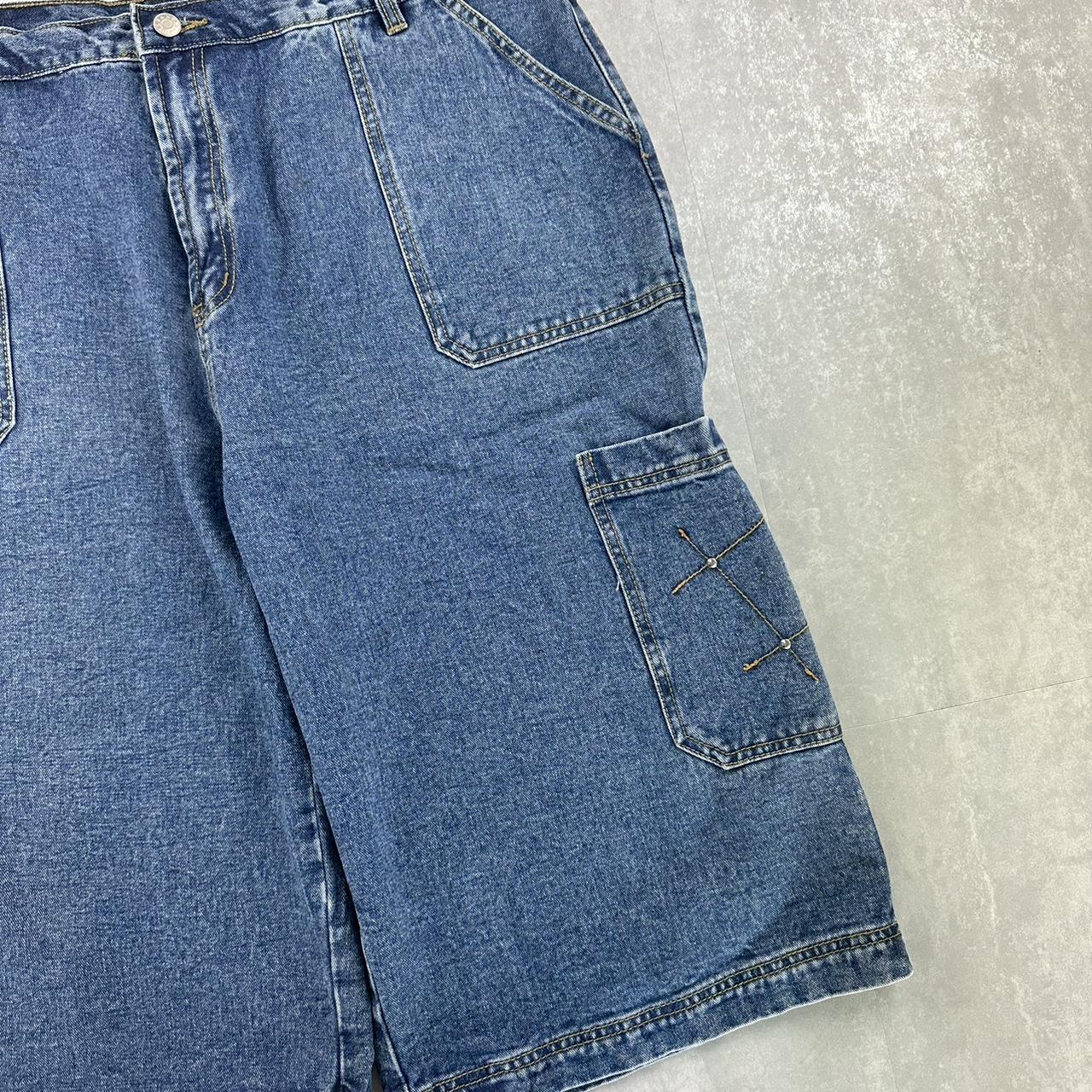 Japanese style embroidered Grunge 2000s spellout carpenter style jorts