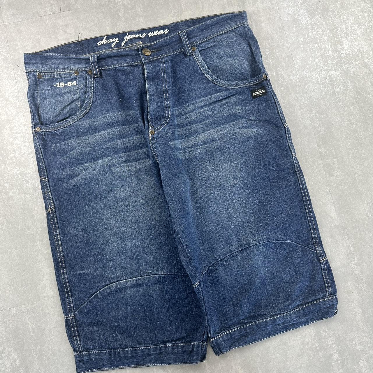 Japanese style 2000s spellout carpenter style jorts