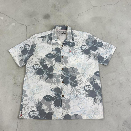 Quiksilver Vintage Y2K floral short sleeve button Shirt