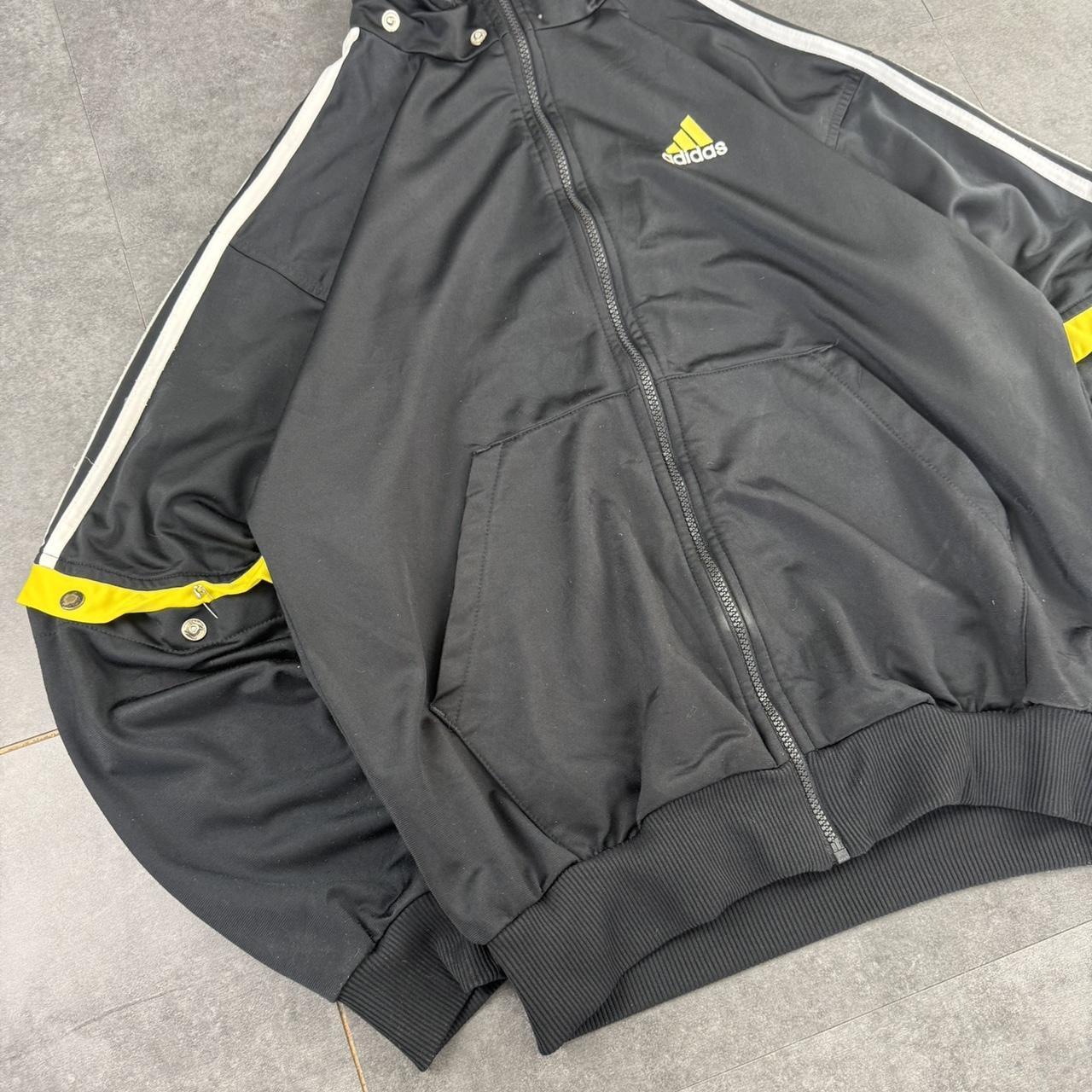 Vintage Adidas 90s spellout embroidered logo sportswear three stripe track jacket